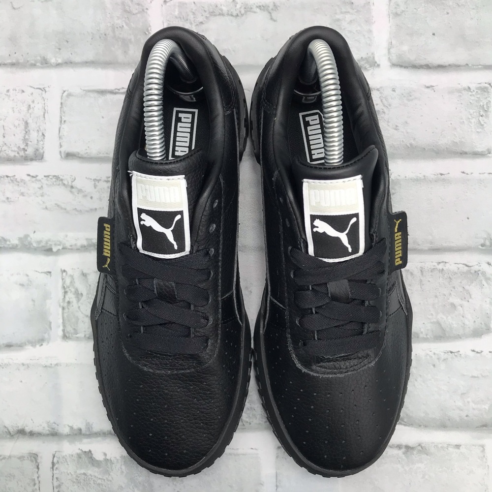 NEW Puma Cali Leather Black Gold - Picture 6 of 8